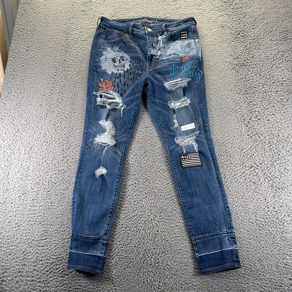 American Eagle Outfitters Jeans Womens 32x29 Blue Cotton Denim Jegging Stretch